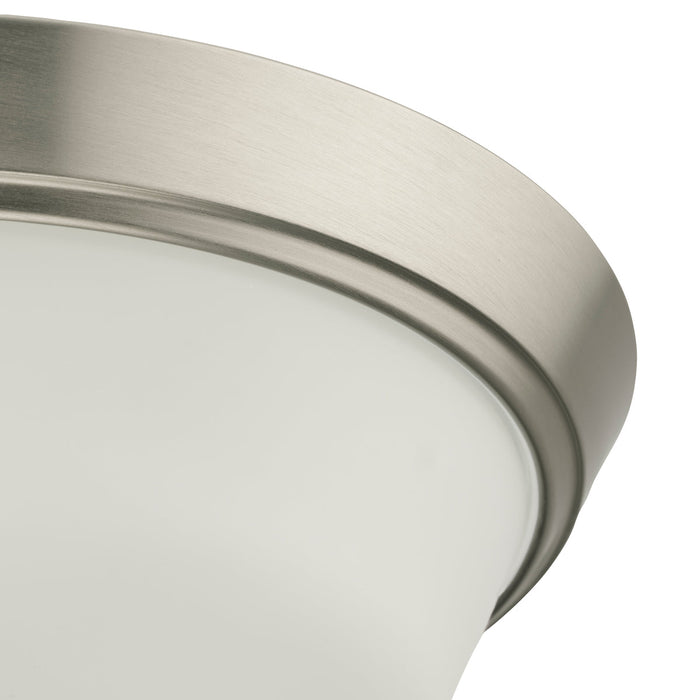 Progress Lighting 94350304009 Edessa Collection 16 Inch 2-Light Large Flush Mount Light Brushed Nickel With White Glass Shade (P350304-009)