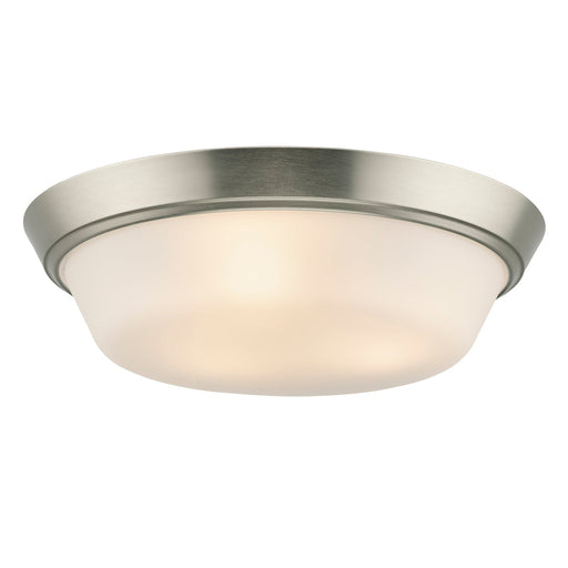 Progress Lighting 94350304009 Edessa Collection 16 Inch 2-Light Large Flush Mount Light Brushed Nickel With White Glass Shade (P350304-009)
