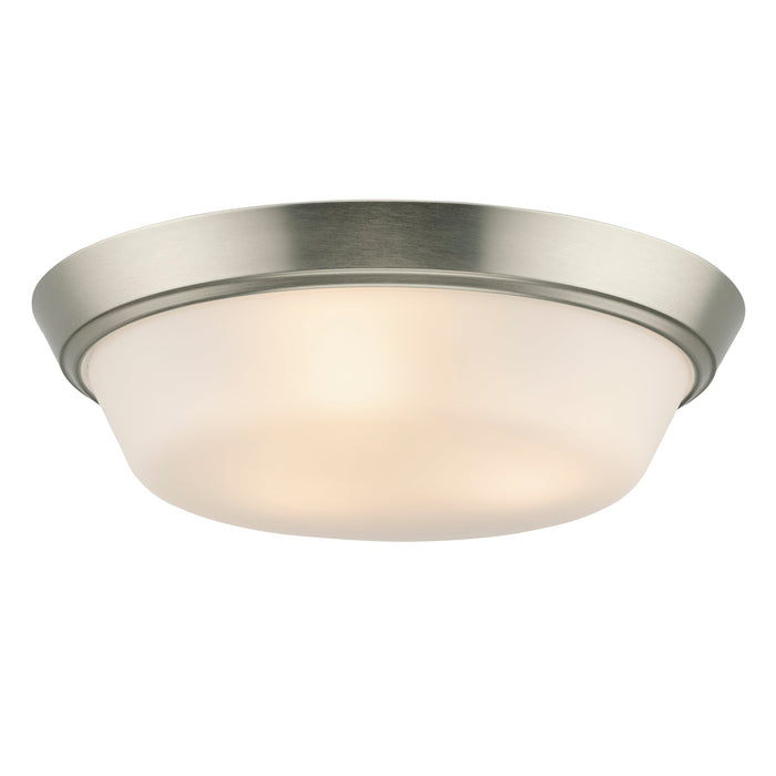 Progress Lighting 94350304009 Edessa Collection 16 Inch 2-Light Large Flush Mount Light Brushed Nickel With White Glass Shade (P350304-009)