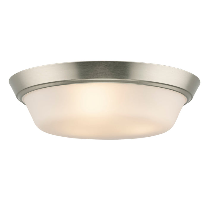Progress Lighting 94350304009 Edessa Collection 16 Inch 2-Light Large Flush Mount Light Brushed Nickel With White Glass Shade (P350304-009)