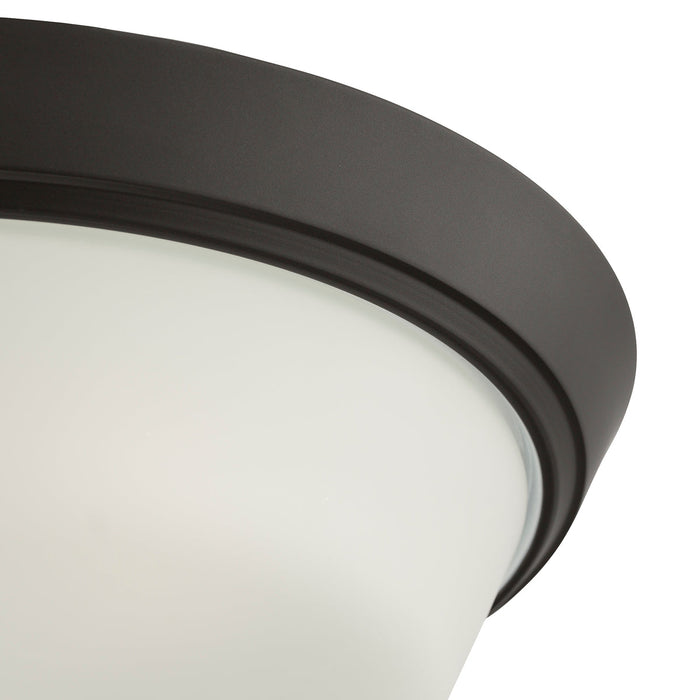 Progress Lighting 94350304020 Edessa Collection 16 Inch 2-Light Large Flush Mount Light Antique Bronze With White Glass Shade (P350304-020)