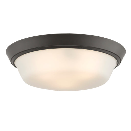 Progress Lighting 94350304020 Edessa Collection 16 Inch 2-Light Large Flush Mount Light Antique Bronze With White Glass Shade (P350304-020)