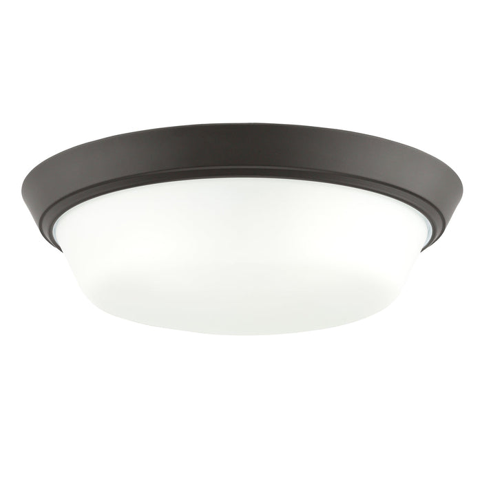 Progress Lighting 94350304020 Edessa Collection 16 Inch 2-Light Large Flush Mount Light Antique Bronze With White Glass Shade (P350304-020)