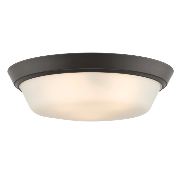 Progress Lighting 94350304020 Edessa Collection 16 Inch 2-Light Large Flush Mount Light Antique Bronze With White Glass Shade (P350304-020)
