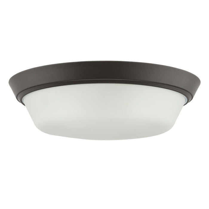 Progress Lighting 94350304020 Edessa Collection 16 Inch 2-Light Large Flush Mount Light Antique Bronze With White Glass Shade (P350304-020)