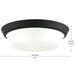 Progress Lighting 94350304031 Edessa Collection 16 Inch 2-Light Large Flush Mount Light Black With White Glass Shade (P350304-031)