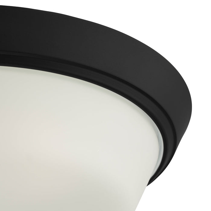Progress Lighting 94350304031 Edessa Collection 16 Inch 2-Light Large Flush Mount Light Black With White Glass Shade (P350304-031)