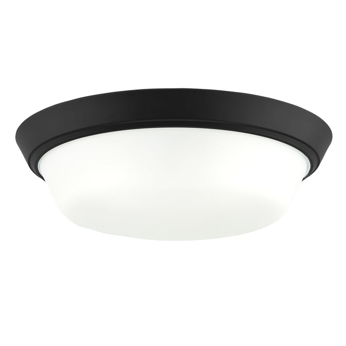 Progress Lighting 94350304031 Edessa Collection 16 Inch 2-Light Large Flush Mount Light Black With White Glass Shade (P350304-031)