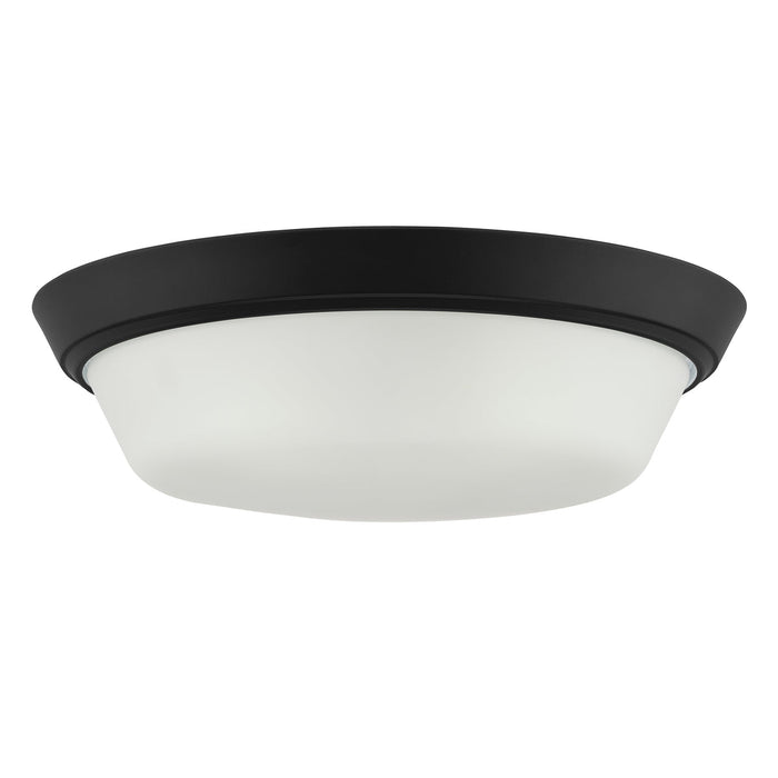 Progress Lighting 94350304031 Edessa Collection 16 Inch 2-Light Large Flush Mount Light Black With White Glass Shade (P350304-031)