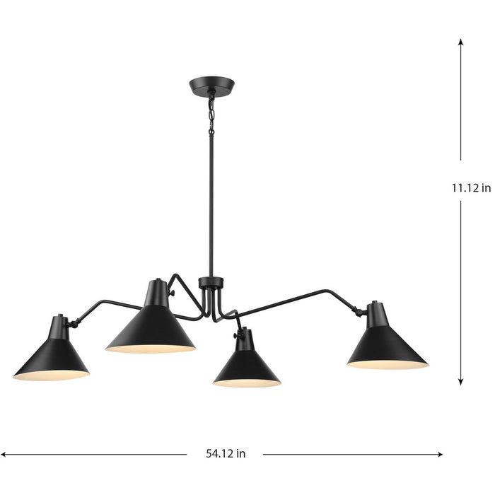 Progress Lighting Trimble Collection Four-Light Chandelier Matte Black (P400310-31M)
