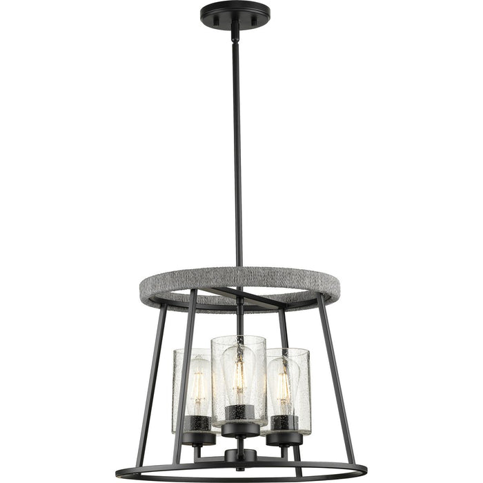 Progress Lighting Laramie Collection Three-Light Chandelier Matte Black (P400321-31M)