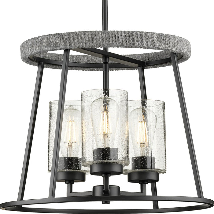 Progress Lighting Laramie Collection Three-Light Chandelier Matte Black (P400321-31M)