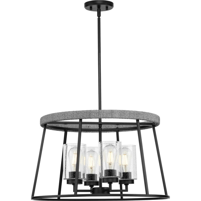 Progress Lighting Laramie Collection Four-Light Chandelier Matte Black (P400322-31M)