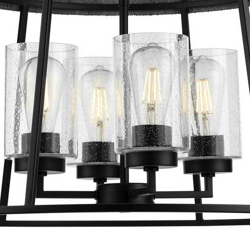 Progress Lighting Laramie Collection Four-Light Chandelier Matte Black (P400322-31M)