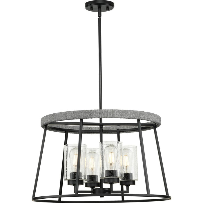 Progress Lighting Laramie Collection Four-Light Chandelier Matte Black (P400322-31M)