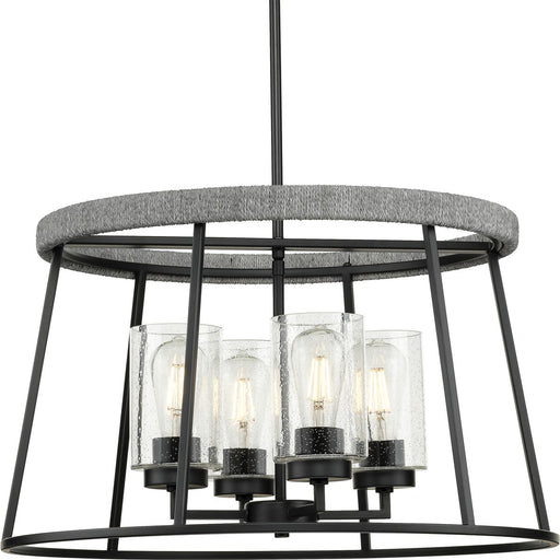 Progress Lighting Laramie Collection Four-Light Chandelier Matte Black (P400322-31M)