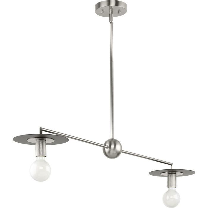 Progress Lighting Trimble Collection Two-Light Linear Chandelier Brushed Nickel (P400336-009)