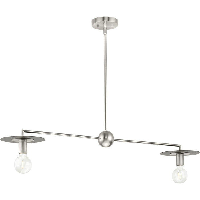 Progress Lighting Trimble Collection Two-Light Linear Chandelier Brushed Nickel (P400336-009)