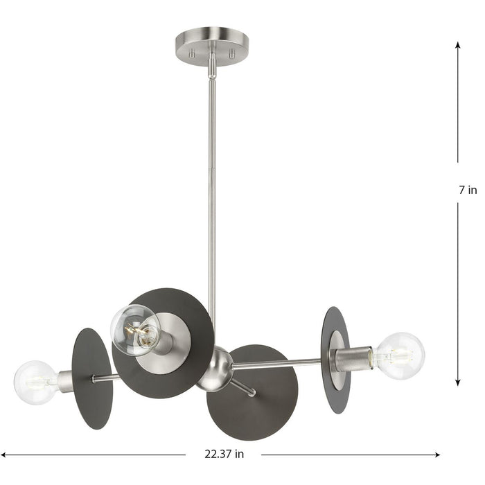 Progress Lighting Trimble Collection Four-Light Chandelier Brushed Nickel (P400337-009)