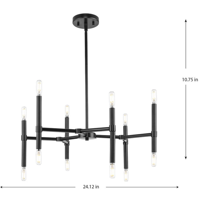 Progress Lighting Arya Collection 12-Light Chandelier Matte Black (P400339-31M)