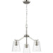 Progress Lighting Vertex Collection Three-Light Chandelier Convertible Brushed Nickel (P400340-009)