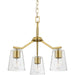 Progress Lighting Vertex Collection Three-Light Chandelier Convertible Brushed Gold (P400340-191)