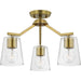 Progress Lighting Vertex Collection Three-Light Chandelier Convertible Brushed Gold (P400340-191)