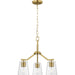 Progress Lighting Vertex Collection Three-Light Chandelier Convertible Brushed Gold (P400340-191)