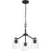 Progress Lighting Vertex Collection Three-Light Chandelier Convertible Matte Black (P400340-31M)