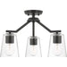 Progress Lighting Vertex Collection Three-Light Chandelier Convertible Matte Black (P400340-31M)