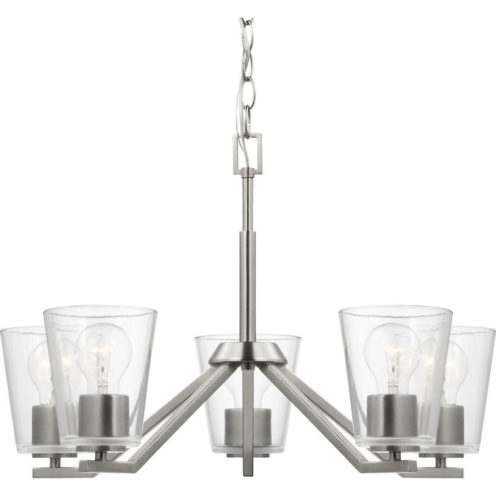 Progress Lighting Vertex Collection Five-Light Chandelier Brushed Nickel (P400341-009)