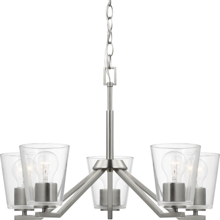 Progress Lighting Vertex Collection Five-Light Chandelier Brushed Nickel (P400341-009)