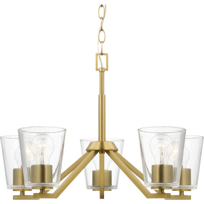 Progress Lighting Vertex Collection Five-Light Chandelier Brushed Gold (P400341-191)