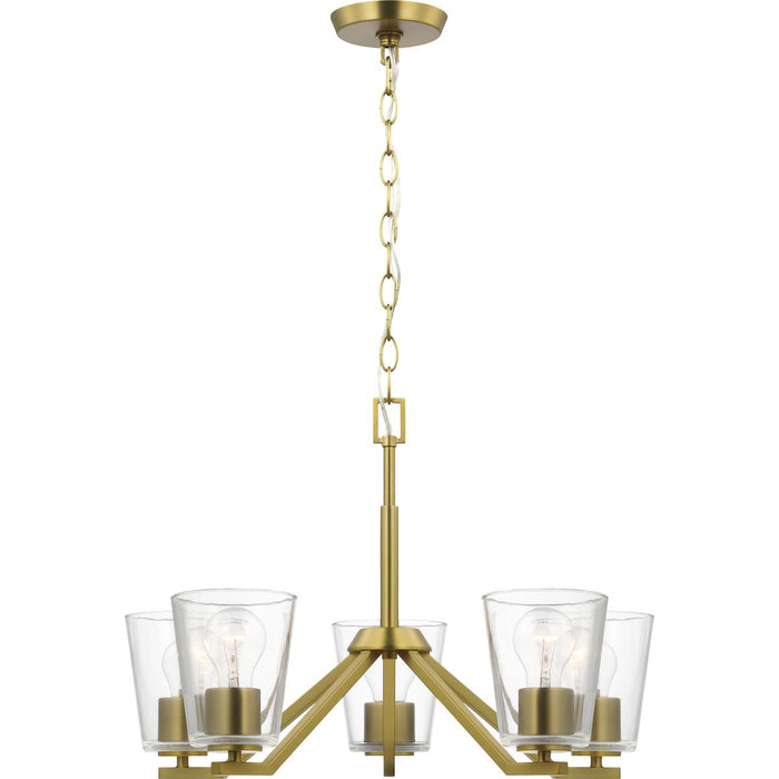 Progress Lighting Vertex Collection Five-Light Chandelier Brushed Gold (P400341-191)