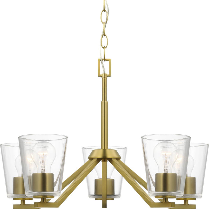 Progress Lighting Vertex Collection Five-Light Chandelier Brushed Gold (P400341-191)