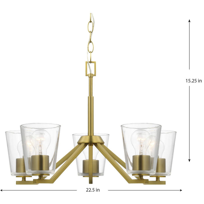 Progress Lighting Vertex Collection Five-Light Chandelier Brushed Gold (P400341-191)