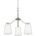 Progress Lighting Vertex Collection Three-Light Chandelier Convertible Brushed Nickel (P400342-009)