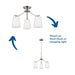 Progress Lighting Vertex Collection Three-Light Chandelier Convertible Brushed Nickel (P400342-009)