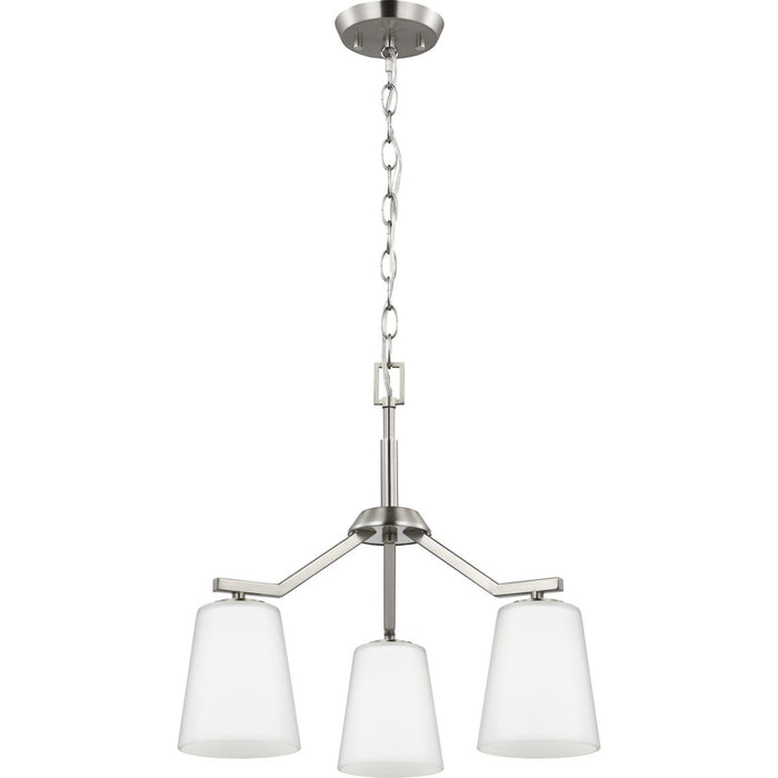 Progress Lighting Vertex Collection Three-Light Chandelier Convertible Brushed Nickel (P400342-009)