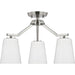 Progress Lighting Vertex Collection Three-Light Chandelier Convertible Brushed Nickel (P400342-009)