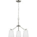 Progress Lighting Vertex Collection Three-Light Chandelier Convertible Brushed Nickel (P400342-009)