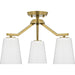 Progress Lighting Vertex Collection Three-Light Chandelier Convertible Brushed Gold (P400342-191)