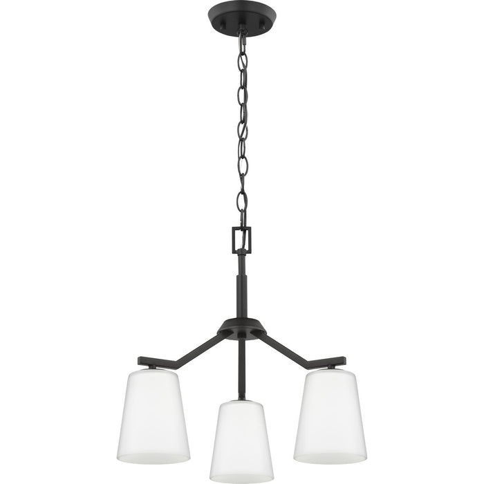 Progress Lighting Vertex Collection Three-Light Chandelier Convertible Matte Black (P400342-31M)