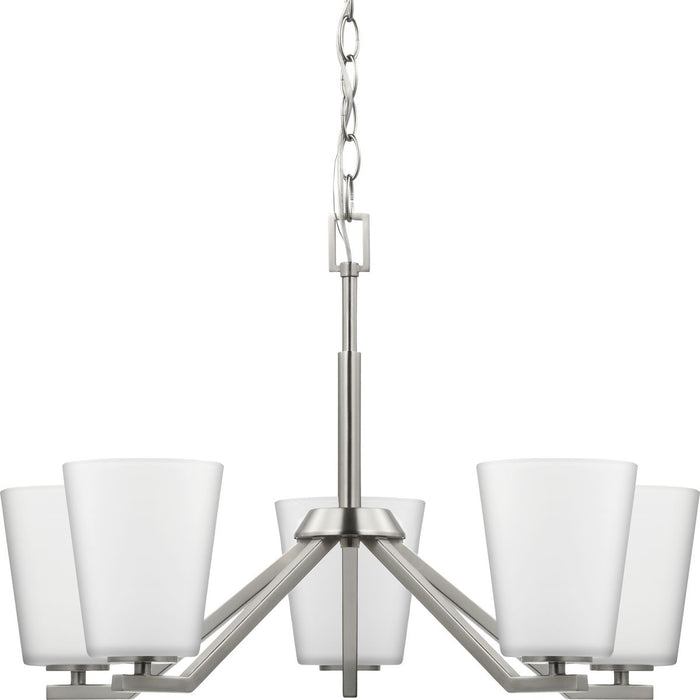 Progress Lighting Vertex Collection Five-Light Chandelier Brushed Nickel (P400343-009)