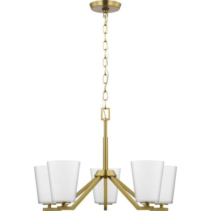 Progress Lighting Vertex Collection Five-Light Chandelier Brushed Gold (P400343-191)