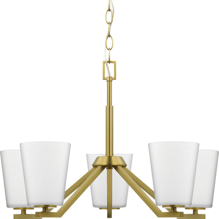 Progress Lighting Vertex Collection Five-Light Chandelier Brushed Gold (P400343-191)