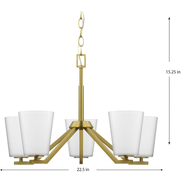 Progress Lighting Vertex Collection Five-Light Chandelier Brushed Gold (P400343-191)