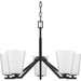 Progress Lighting Vertex Collection Five-Light Chandelier Matte Black (P400343-31M)