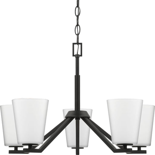 Progress Lighting Vertex Collection Five-Light Chandelier Matte Black (P400343-31M)