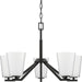 Progress Lighting Vertex Collection Five-Light Chandelier Matte Black (P400343-31M)